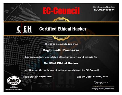 CEH Certification Course & Exam .